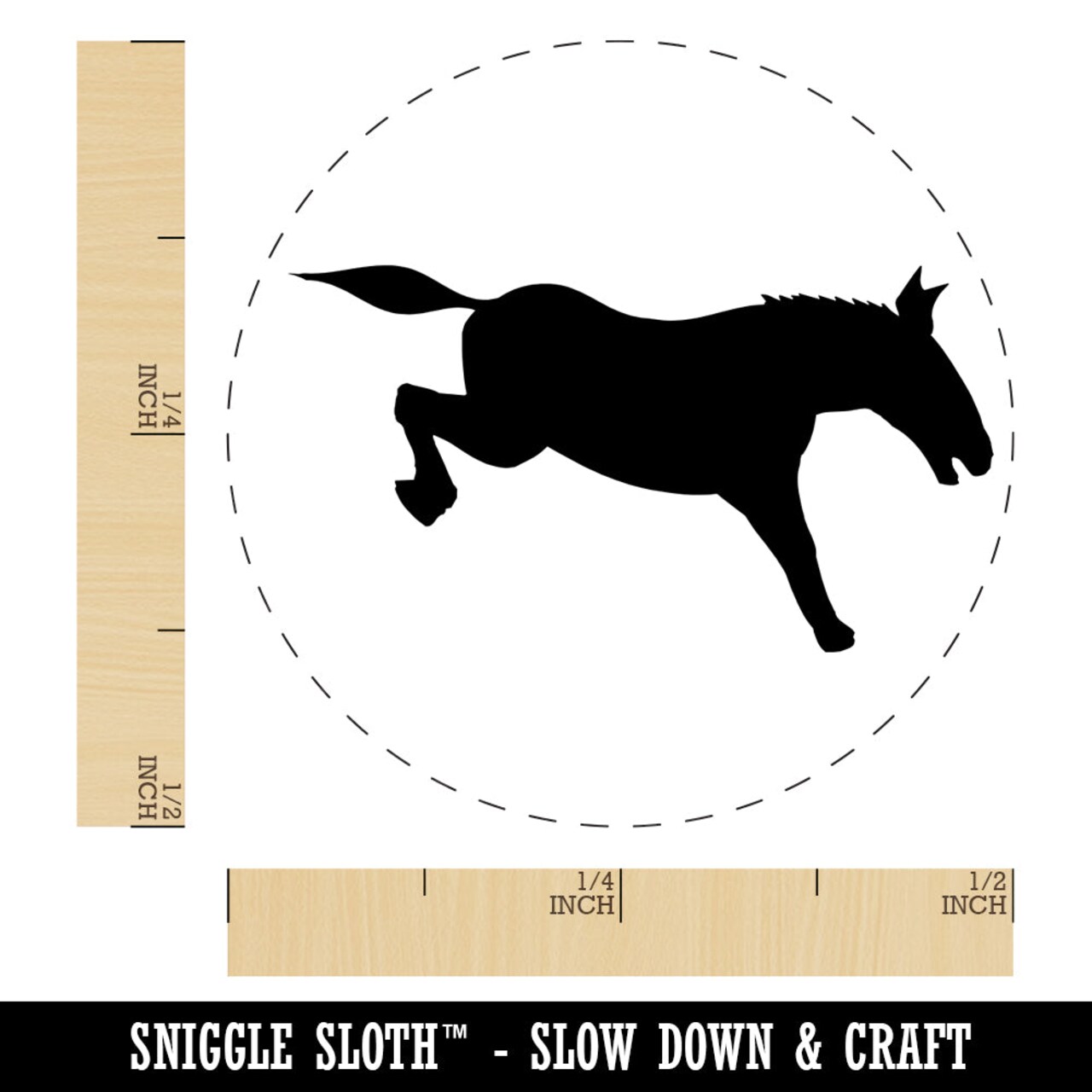 Donkey Kicking Solid Self-Inking Rubber Stamp for Stamping Crafting Planners